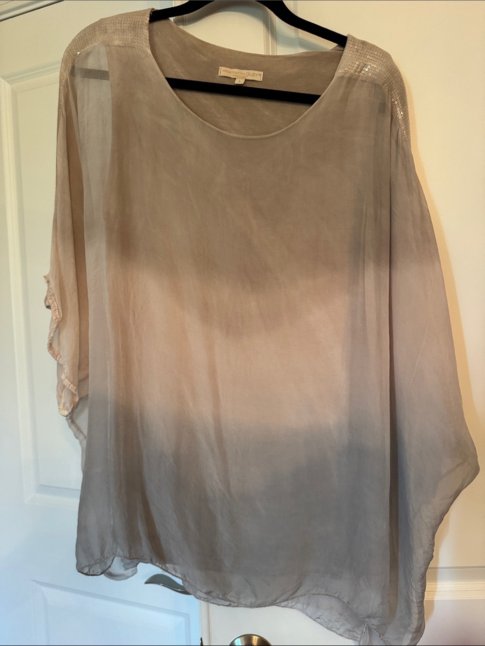 Sheer Gradient Neutral Tunic Top